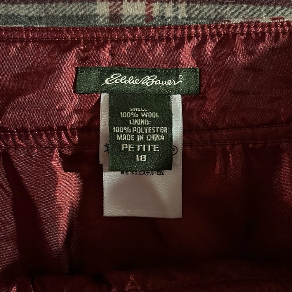Eddie Bauer Plaid Wool Christmas Holiday Winter Skirt - Picture 2 of 2